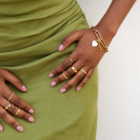 Sterling Silver Textured Ring Bundle (Gold)
