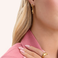 Ocean Charms Sardine Huggie Earrings (Gold)