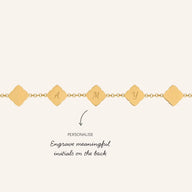 Blue Lace Agate Clover Bracelet (Gold)