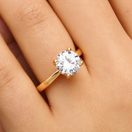 Round Cut Solitaire Ring 2ct (Gold)
