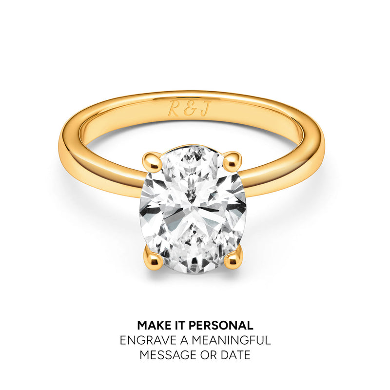 Oval Cut Solitaire Ring 2ct (Gold)
