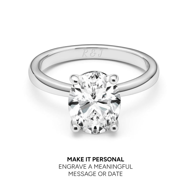 Oval Cut Solitaire Ring 2ct (Silver)