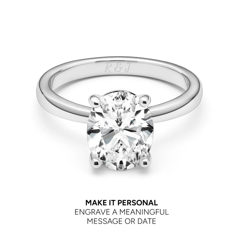 Oval Cut Solitaire Ring 2ct (Silver)
