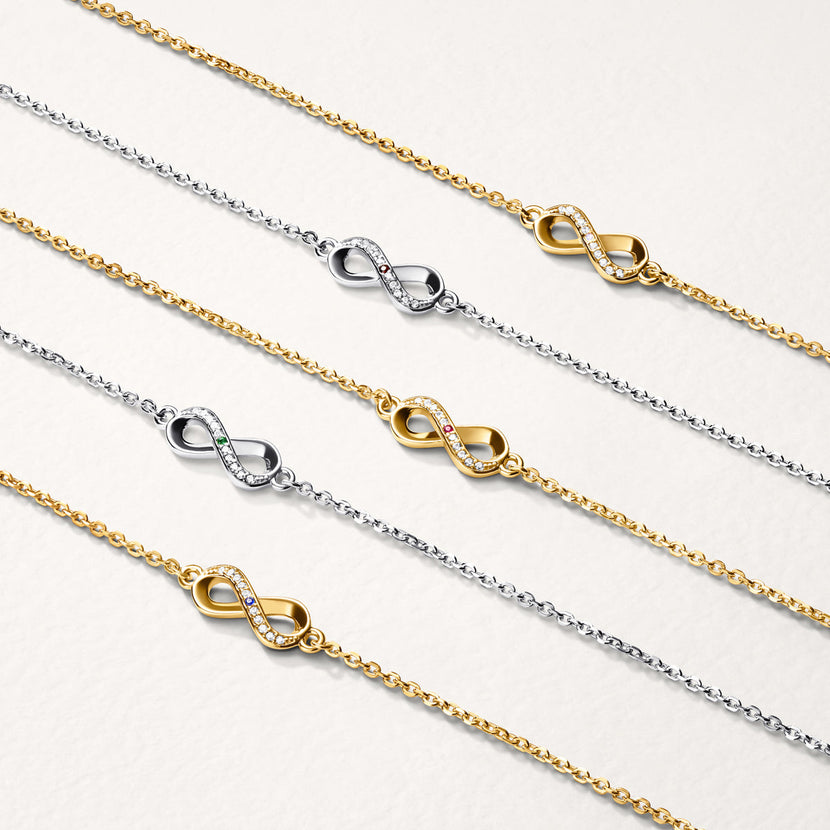Birthstone Infinity Bracelet (Silver)