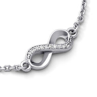 Birthstone Infinity Bracelet (Silver)