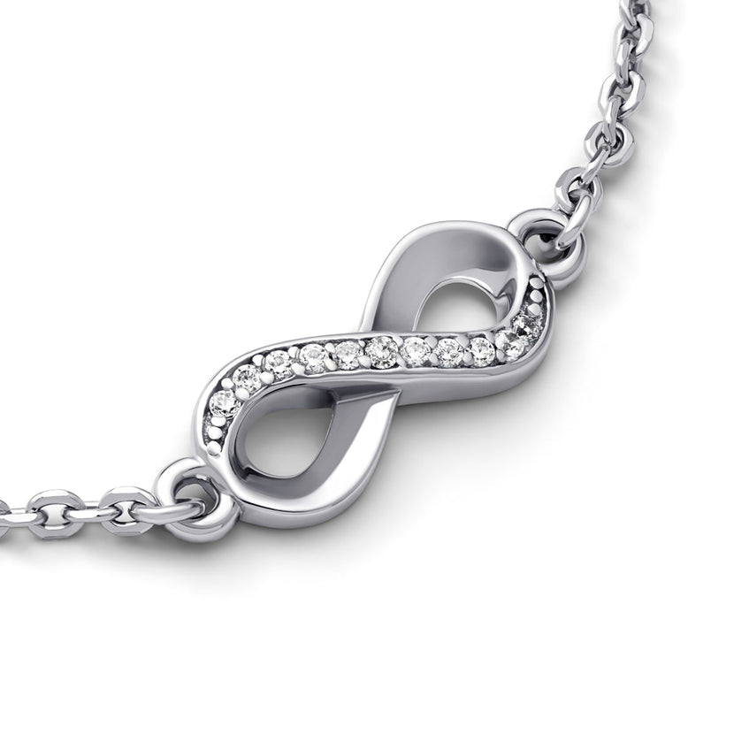 Birthstone Infinity Bracelet (Silver)