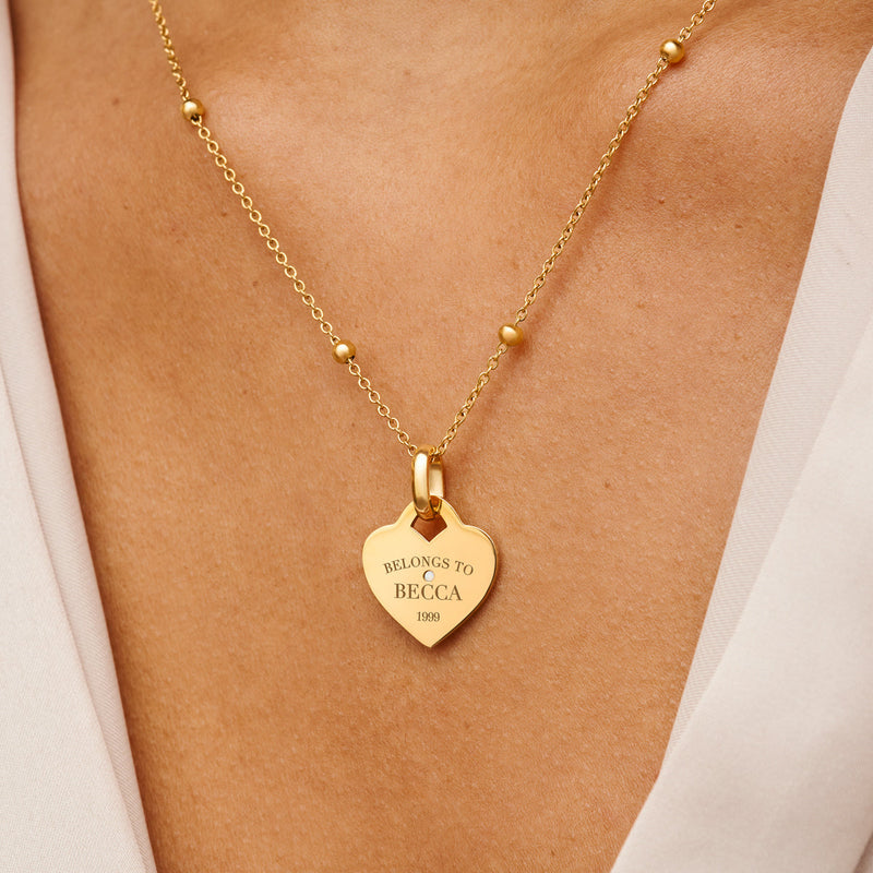 Mini Heart Token Necklace (Gold)