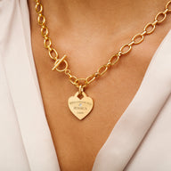 Heart Token Oval Necklace (Gold)