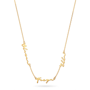 Multi Signature Name Necklace (Gold)