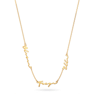 Multi Signature Name Necklace (Gold)