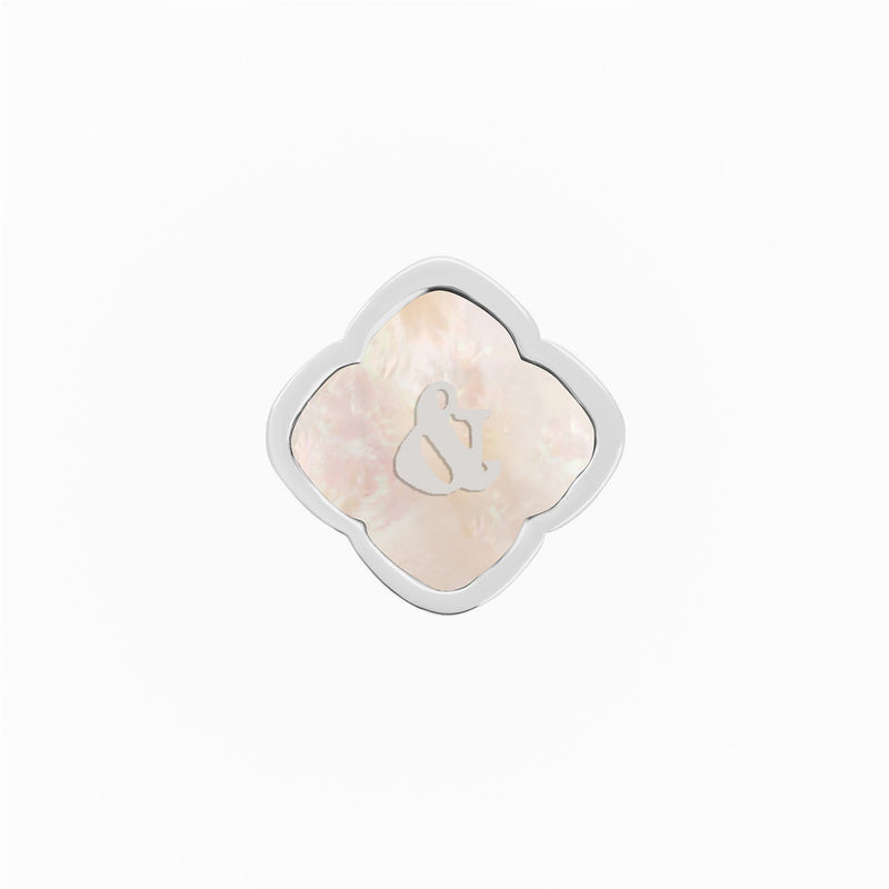 Rosette Pearl Clover Charms (Silver) - &