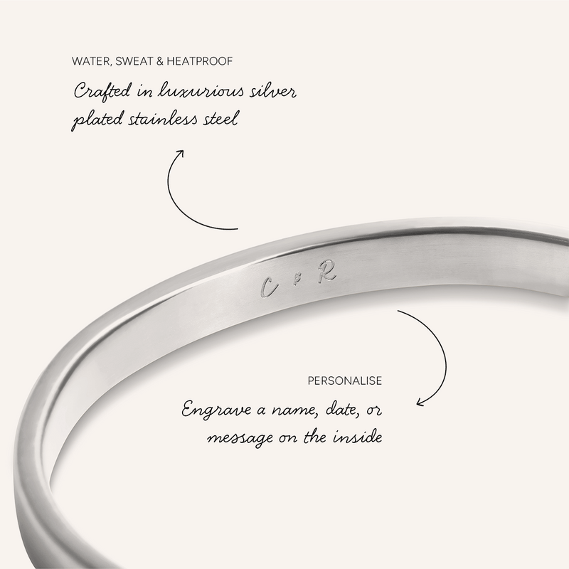 Custom Handwritten Memento Cuff Bangle (Silver)