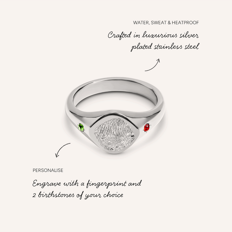 Written In The Stars Fingerprint Signet Ring (Silver)