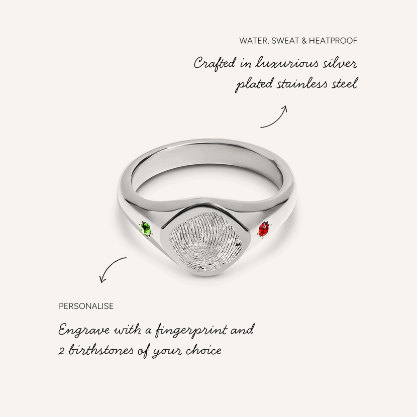 Written In The Stars Fingerprint Signet Ring (Silver)