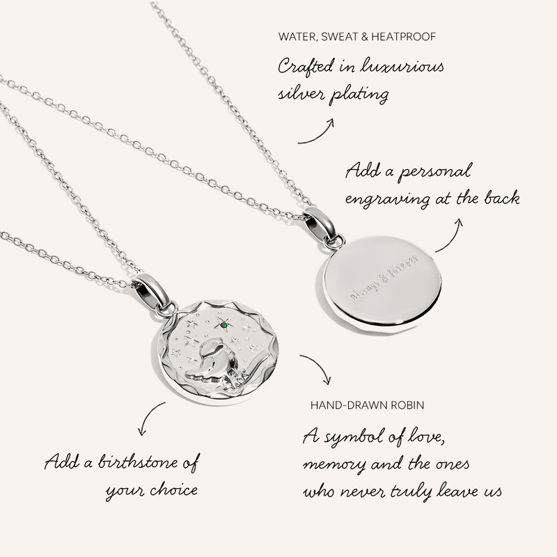 Murphys Sketches x Abbott Lyon Custom Robin Coin Necklace (Silver)