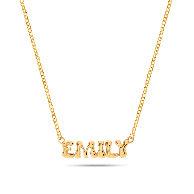 Bubble Name Necklace (Gold)