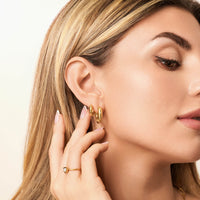 Small Chunky Huggie Hoop Earrings (Gold)