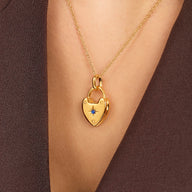 Mini Photo Love Locket Necklace (Gold)