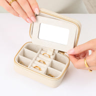 Small Leather Jewellery Box (Oatmilk)