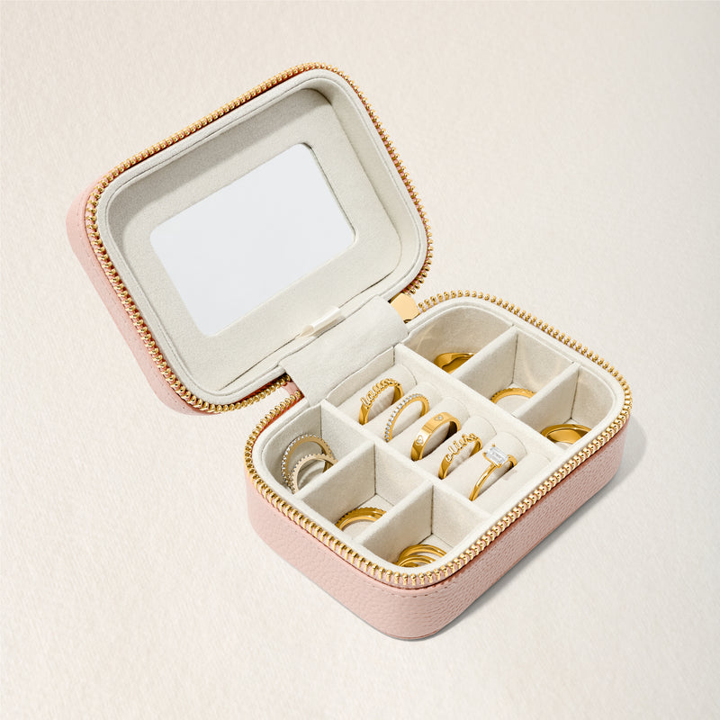 Small Leather Jewellery Box (Blush Nude)