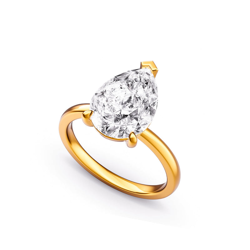 Pear Cut Solitaire Ring 2ct (Gold)