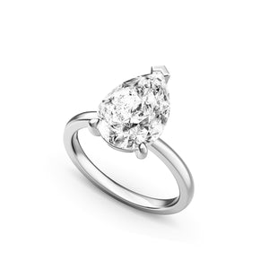 Pear Cut Solitaire Ring 2ct (Silver)