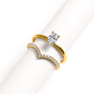 Oval Ring & Wishbone Stacking Set (Gold)