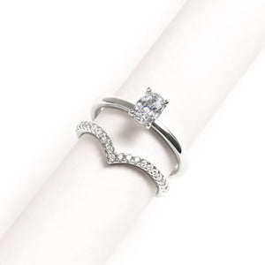 Oval Ring & Wishbone Stacking Set (Silver)