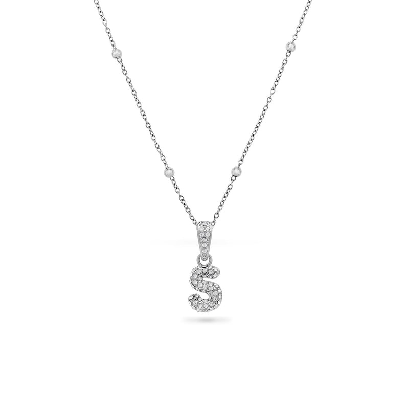 Bubble Initial Necklace (Silver)