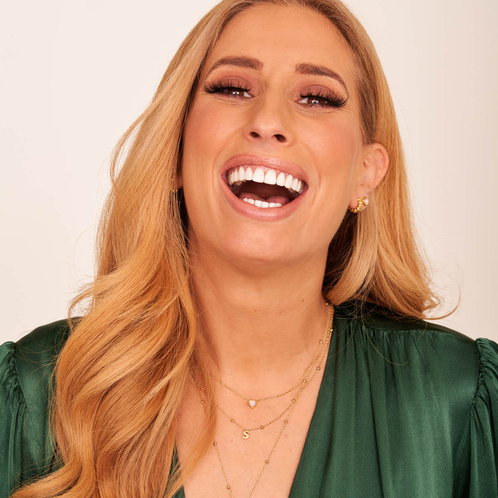 Mini Letter Sphere Chain Necklace (Gold)