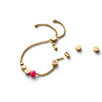 Bubble Initial Bracelet Charm (Gold)