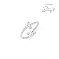 Stacey's Stories Doodle Heart Crystal Ring (Silver)