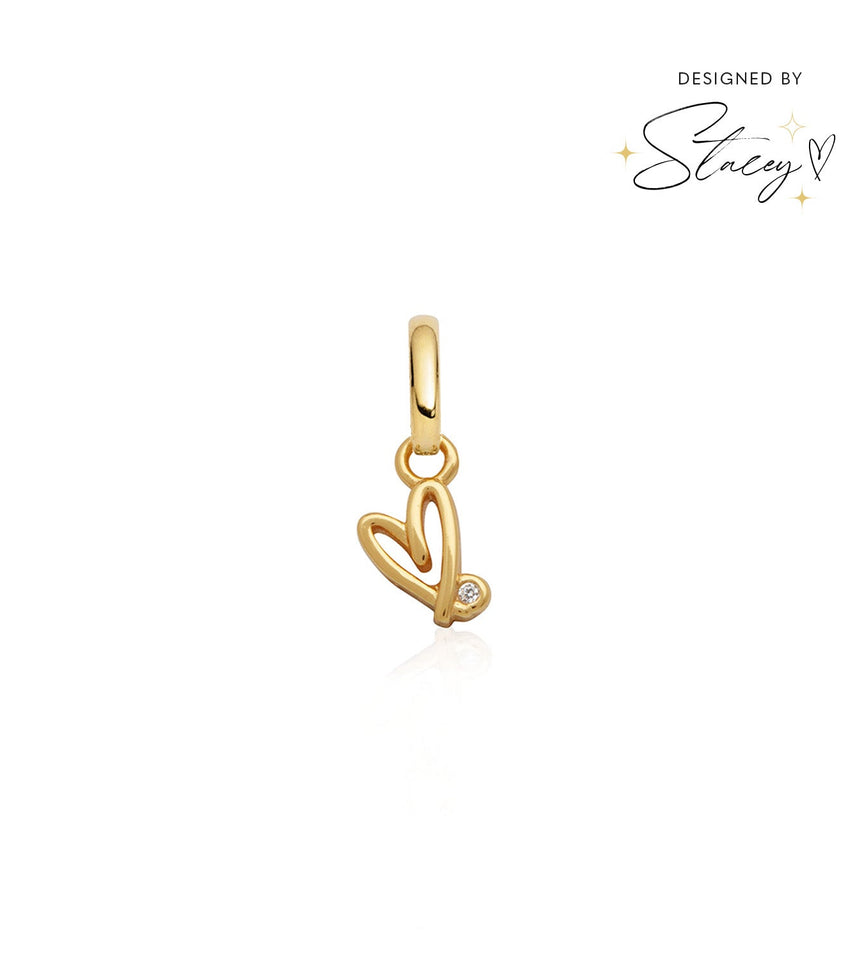 Stacey's Stories Doodle Heart Charm (Gold)