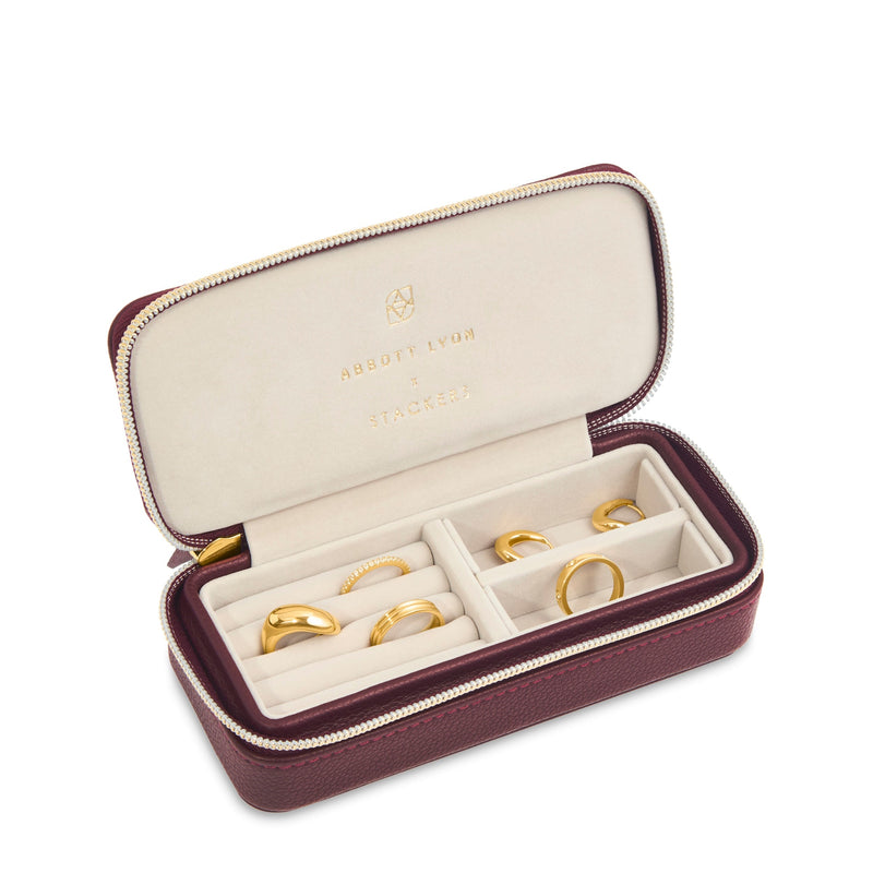 Stackers x Abbott Lyon Medium Travel Size Jewellery Box (Burgundy)