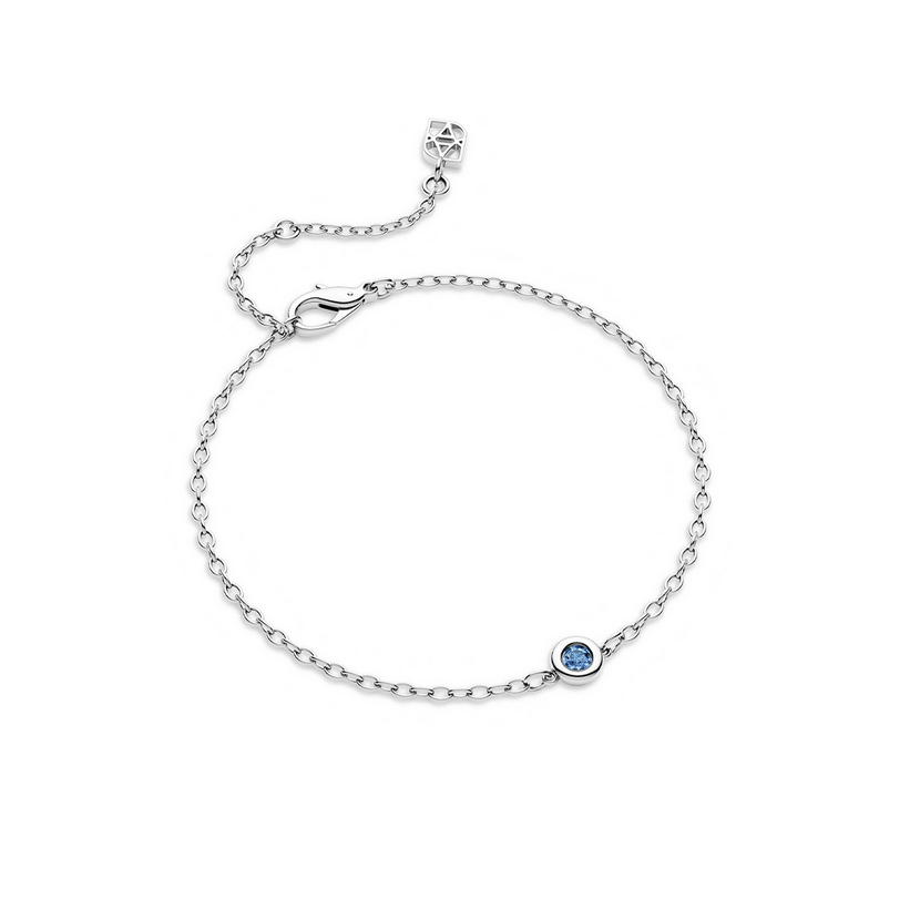 Fine Molten Birthstone Bracelet (Silver)