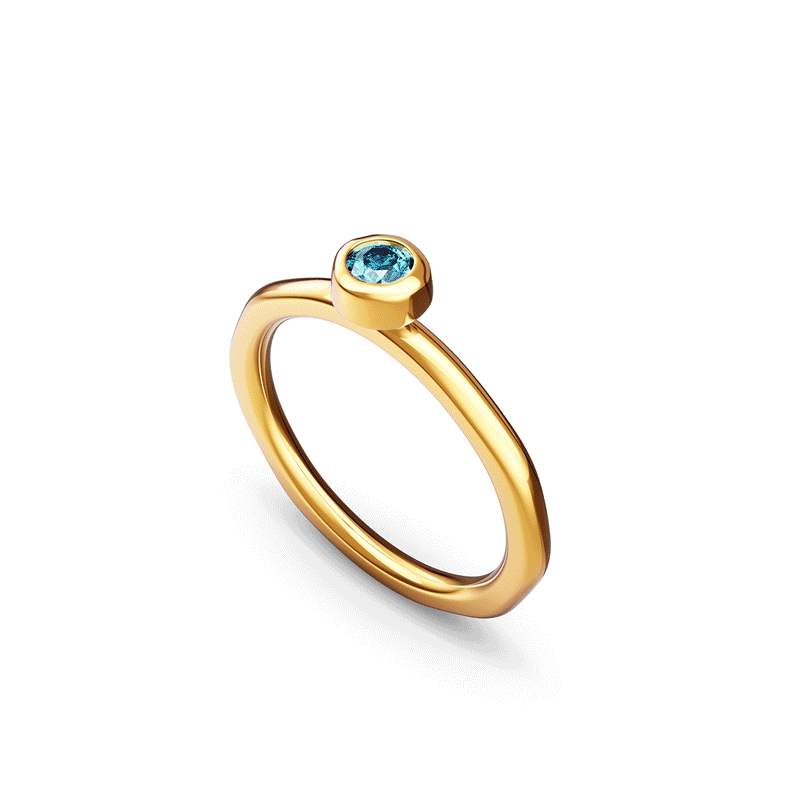 Fine Molten Organic Birthstone Ring (Gold)