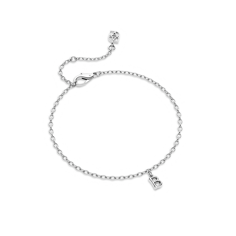 Fine Molten Initial Bracelet (Silver)