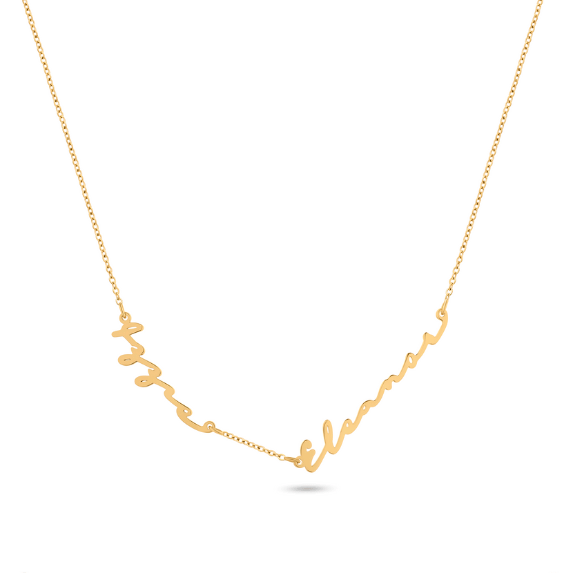 Fine Multi Signature Name Necklace (Gold)