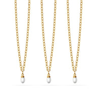 Pearl Drop Huggie Earring Set (Silver)