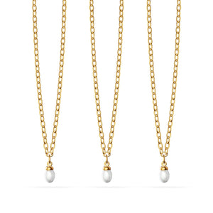 Fine Organic Pearl Necklace Bridesmaid Gift Set (Gold)