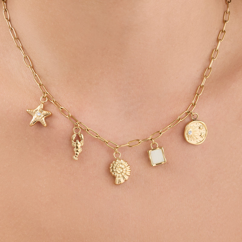 Ocean Charms Necklace (Gold)