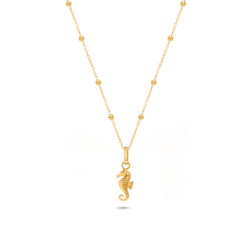 Ocean Charms Seahorse Necklace (Gold)