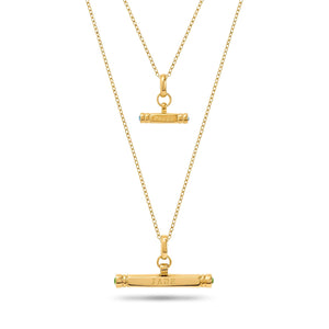 Mini & Me T-Bar Necklace Set (Gold)