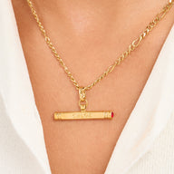 Custom Stamped T-Bar Necklace (Gold)