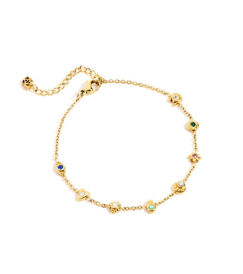 Talisman Mini Charm Bracelet (Gold)