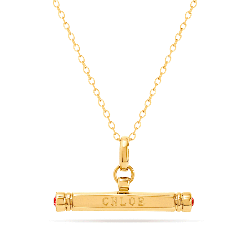 Custom Stamped T-Bar Necklace (Gold)