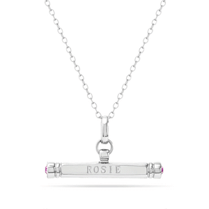 Custom Stamped T-Bar Necklace (Silver)