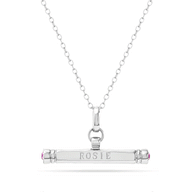 Custom Stamped T-Bar Necklace (Silver)