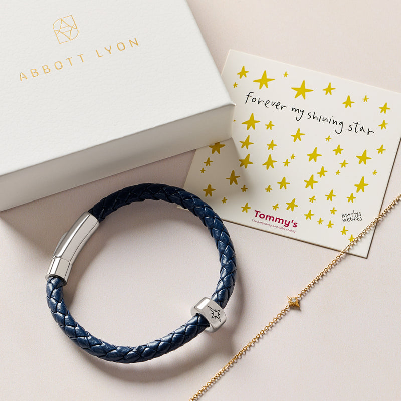 Tommy's Charity Genuine Leather Charm Bracelet (Navy)