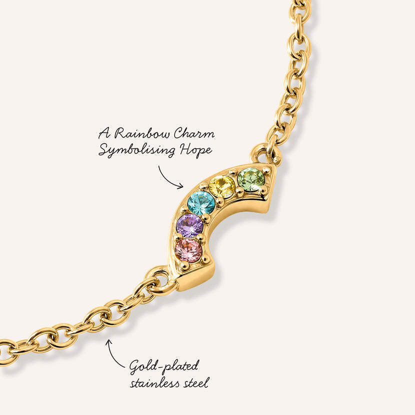 Tommy's Charity Rainbow Bracelet (Gold)